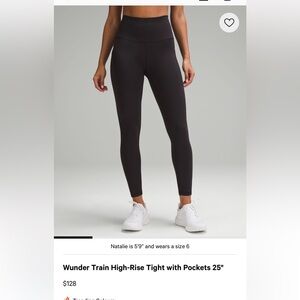 Lululemon Wunder Train High-Rise Tight with Pockets 25"